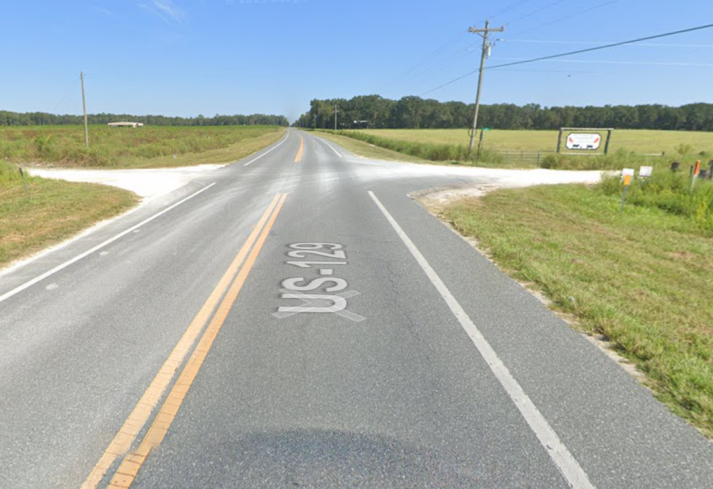 The intersection of NW 87th Place and U.S. Highway 129.